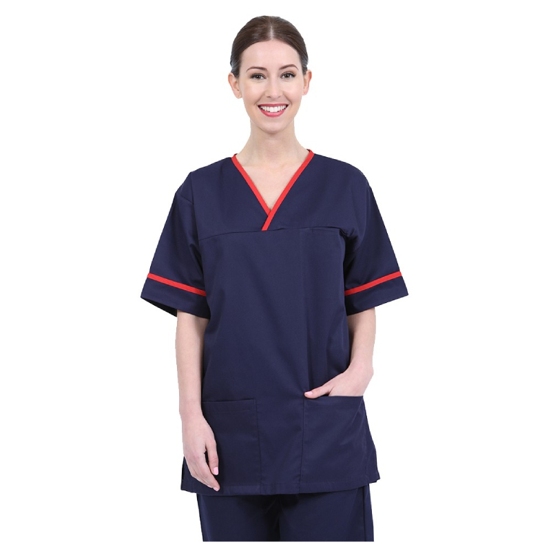 Casey Unisex Scrub Tunic with Contrast Trim