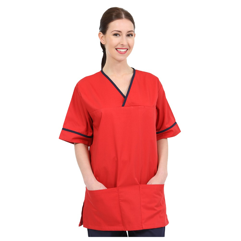 Casey Unisex Scrub Tunic with Contrast Trim