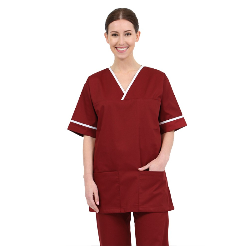 Casey Unisex Scrub Tunic With Contrast Trim