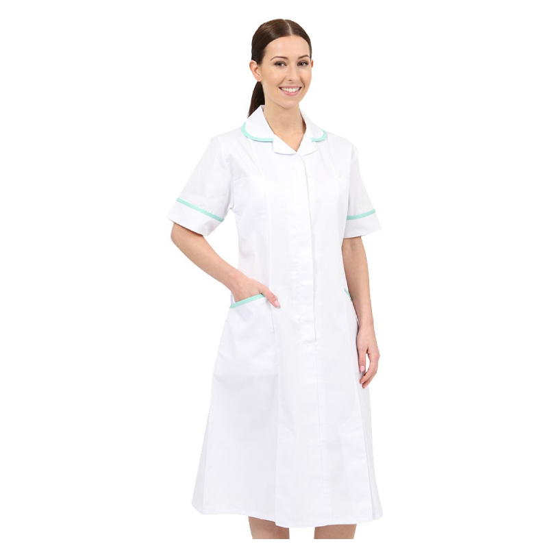 Berkley White Healthcare Dress in Colour Trim